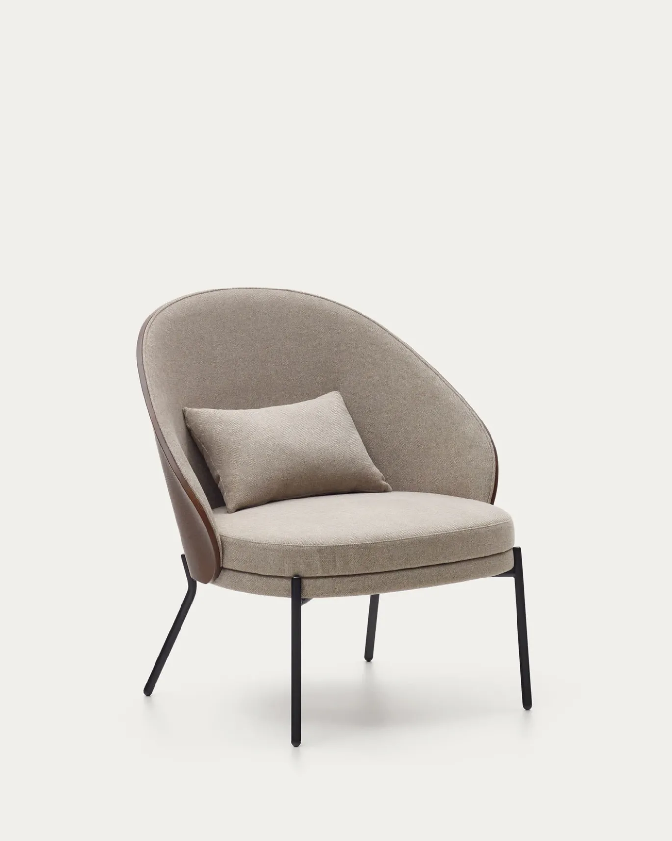 Kave Home Fauteuil Eamy Lichtbruin Essenhoutfineer Bruin