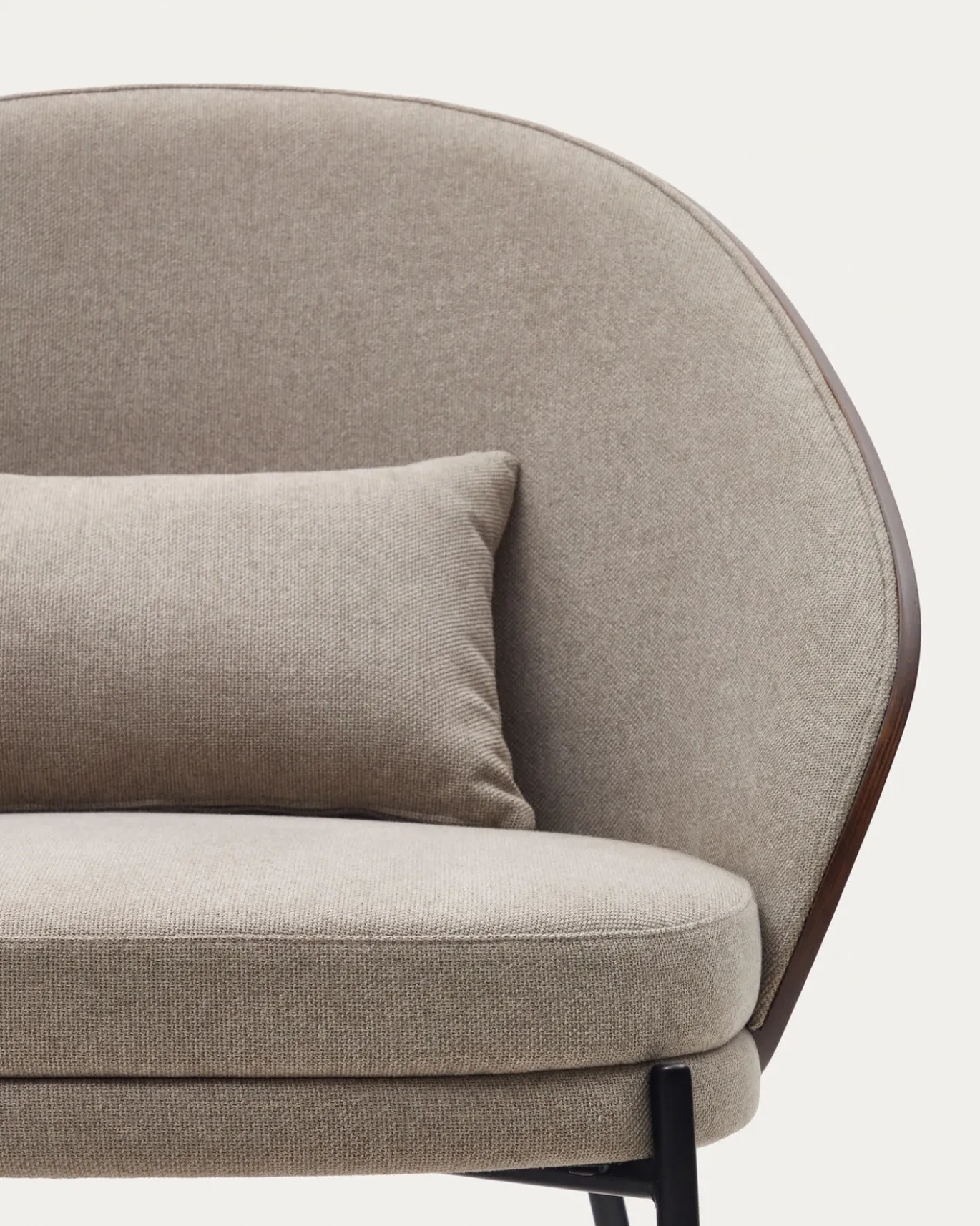 Kave Home Fauteuil Eamy Lichtbruin Essenhoutfineer Bruin