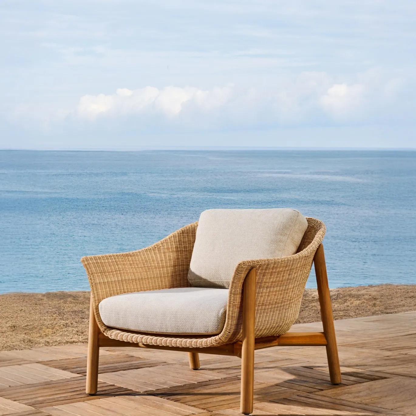 Kave Home Fauteuil Galea Teakhout en Rotan