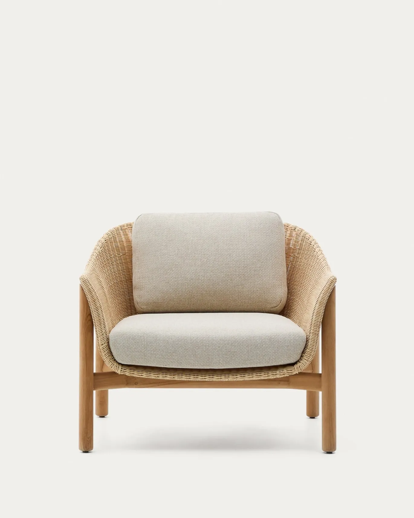 Kave Home Fauteuil Galea Teakhout en Rotan