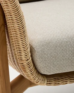 Kave Home Fauteuil Galea Teakhout en Rotan