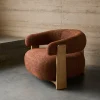 Kave Home Fauteuil Granite Terracotta/Naturel Chenille En Essenhout