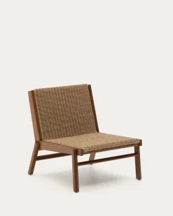 Kave Home Fauteuil Itani Acaciahout en Rotan