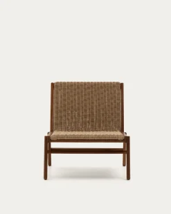 Kave Home Fauteuil Itani Acaciahout en Rotan