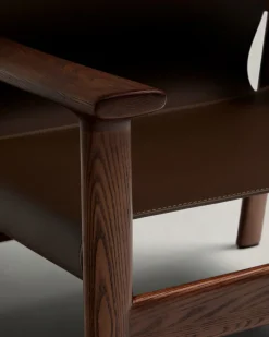 Kave Home Fauteuil Jan Donkerbruin Essenhout Walnoot