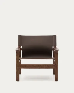 Kave Home Fauteuil Jan Donkerbruin Essenhout Walnoot