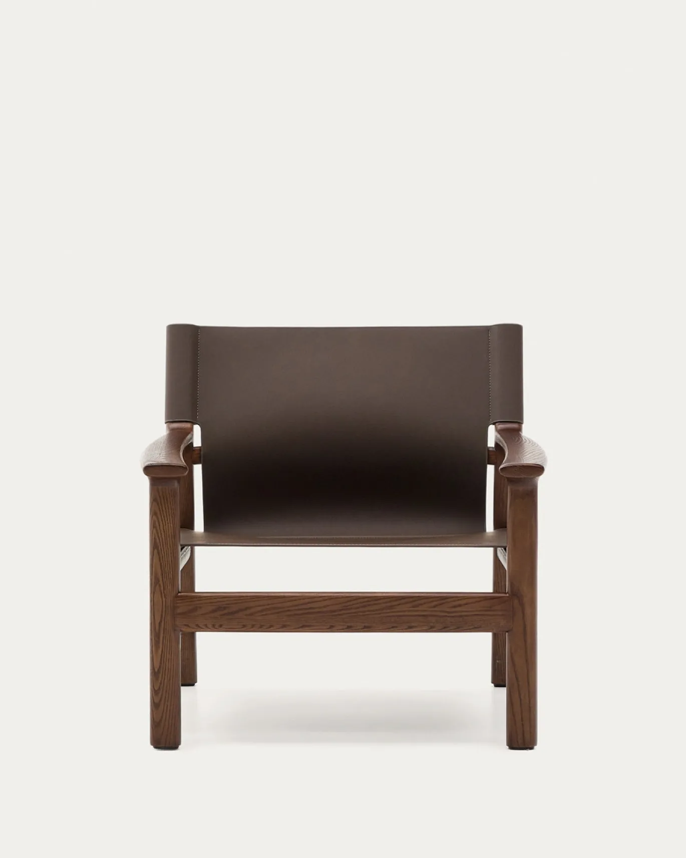 Kave Home Fauteuil Jan Donkerbruin Essenhout Walnoot