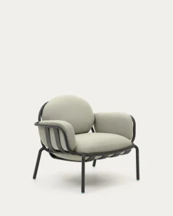 Kave Home Fauteuil Joncols Beige Outdoor Aluminium Grijs