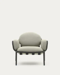 Kave Home Fauteuil Joncols Beige Outdoor Aluminium Grijs