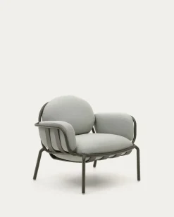 Kave Home Fauteuil Joncols Grijs Outdoor Aluminium Groen