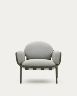 Kave Home Fauteuil Joncols Grijs Outdoor Aluminium Groen