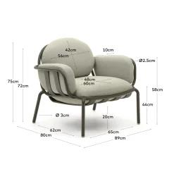 Kave Home Fauteuil Joncols Outdoor Aluminium Groen