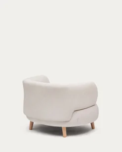 Kave Home Fauteuil Luisa Parel Chenille met Beukenhouten Poten 90cm