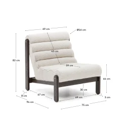 Kave Home Fauteuil Magira Wit Bouclé Stof