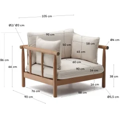 Kave Home Fauteuil Massief Eucalyptushouten Sacova