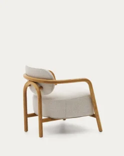 Kave Home Fauteuil Melqui Beige Massief Eikenhout Naturel