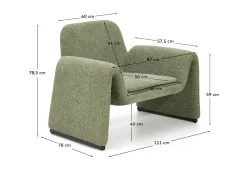 Kave Home Fauteuil Melvia Groen Chenille