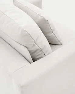 Kave Home Fauteuil Nora Kussen Ecru Linnen en Katoen 92cm