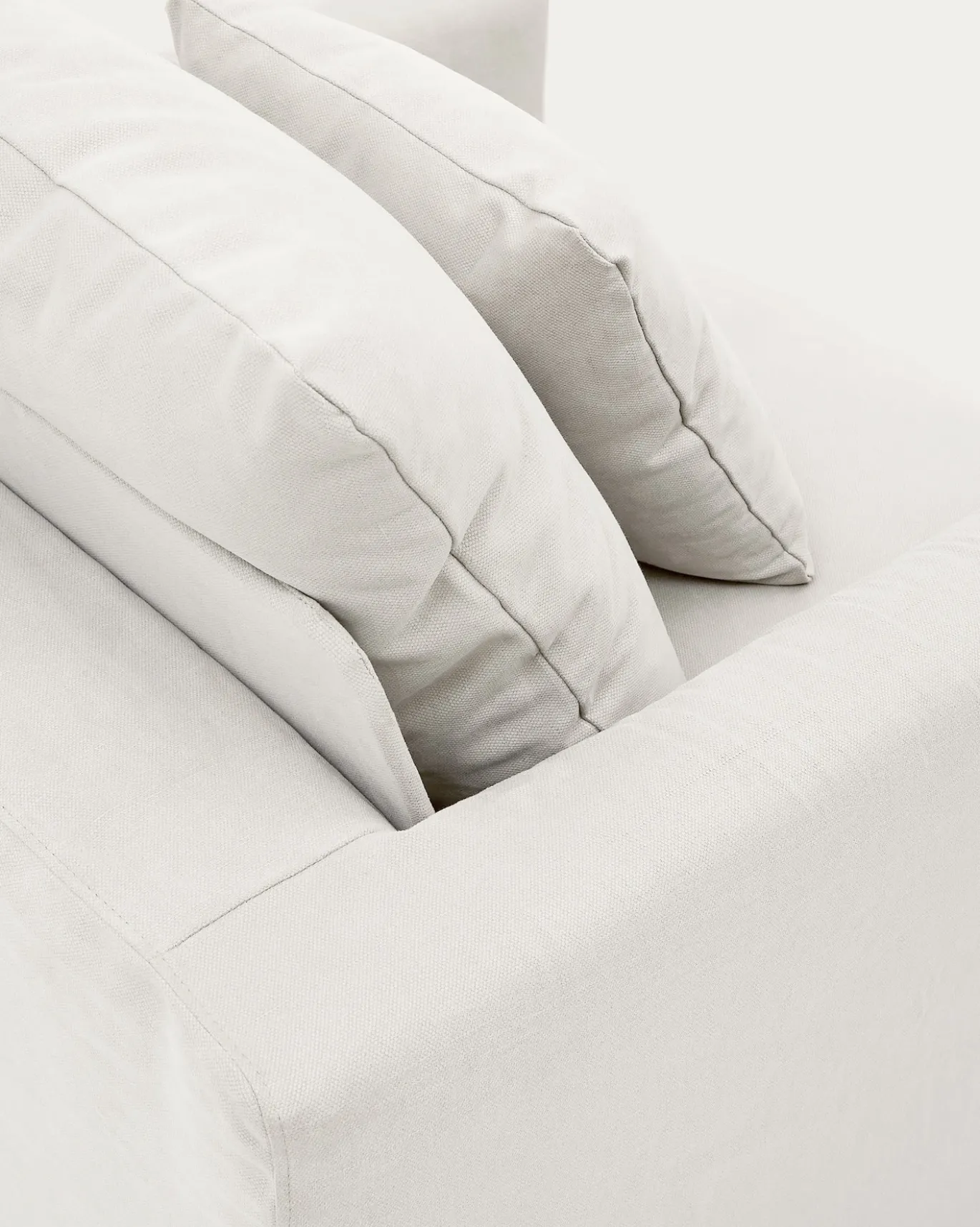 Kave Home Fauteuil Nora Kussen Ecru Linnen en Katoen 92cm