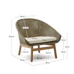 Kave Home Fauteuil Olbia Rotan en Teakhout