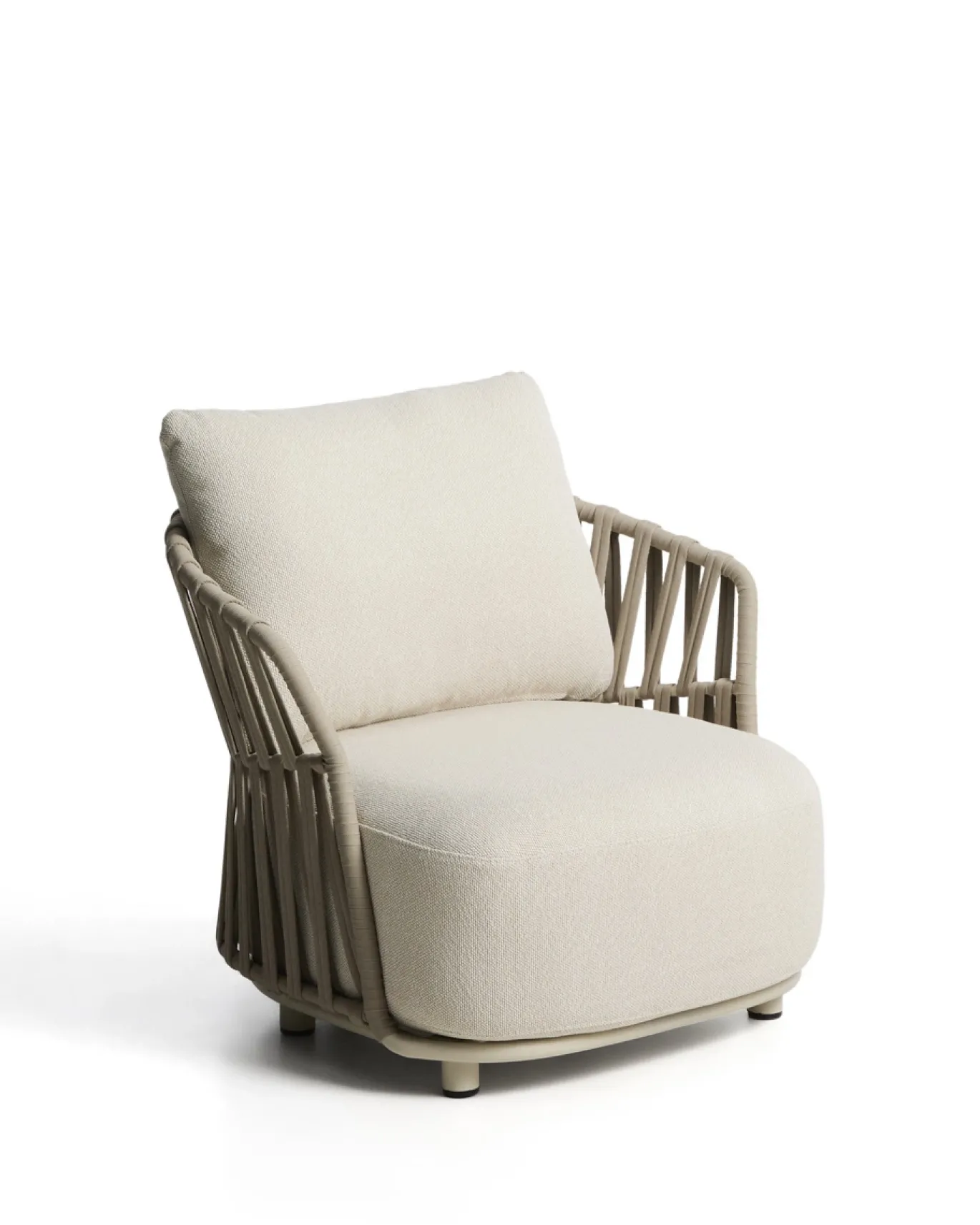 Kave Home Fauteuil Osani Aluminium Beige Touw Taupe