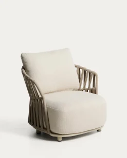Kave Home Fauteuil Osani Aluminium Beige Touw Taupe