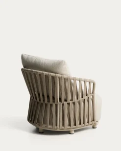 Kave Home Fauteuil Osani Aluminium Beige Touw Taupe