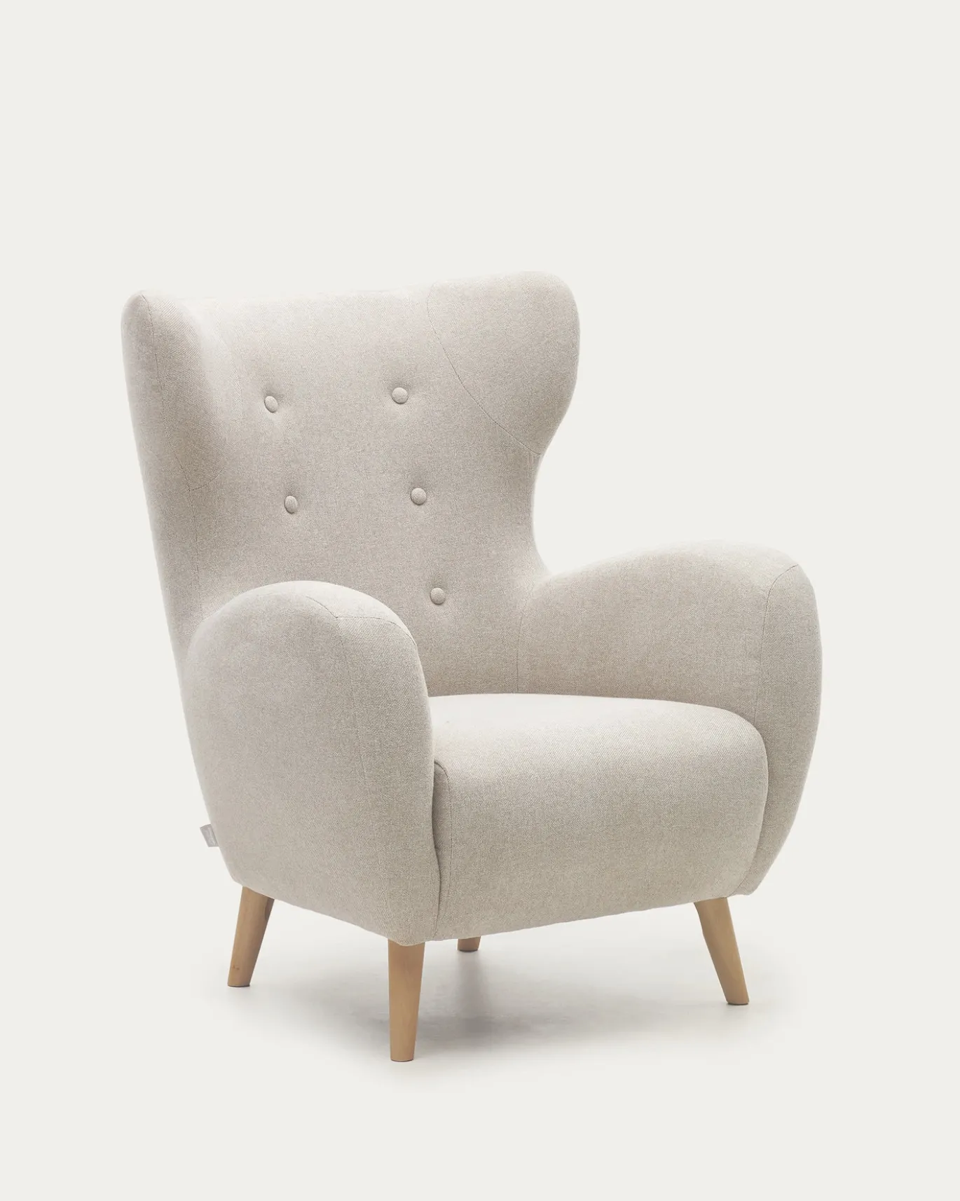 Kave Home Fauteuil Patio Beige Massief Beukenhout