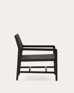 Kave Home Fauteuil Sabolla Massief Teakhout Zwart