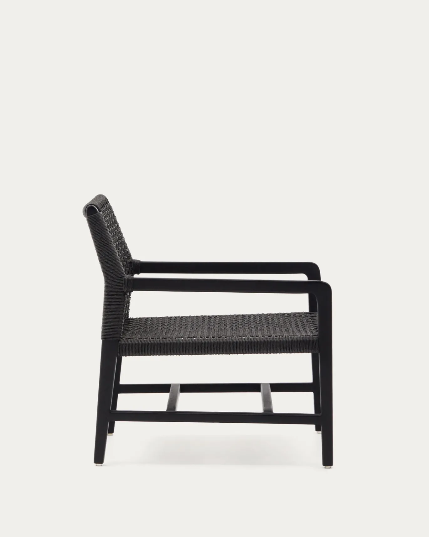 Kave Home Fauteuil Sabolla Massief Teakhout Zwart