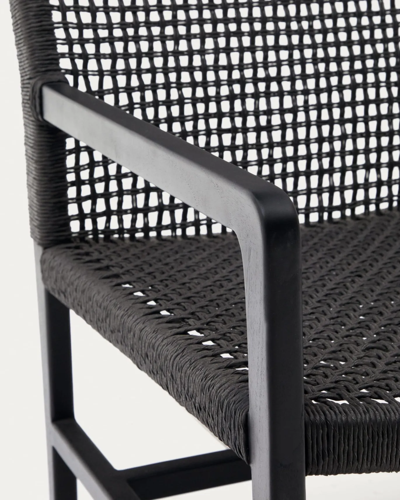 Kave Home Fauteuil Sabolla Massief Teakhout Zwart