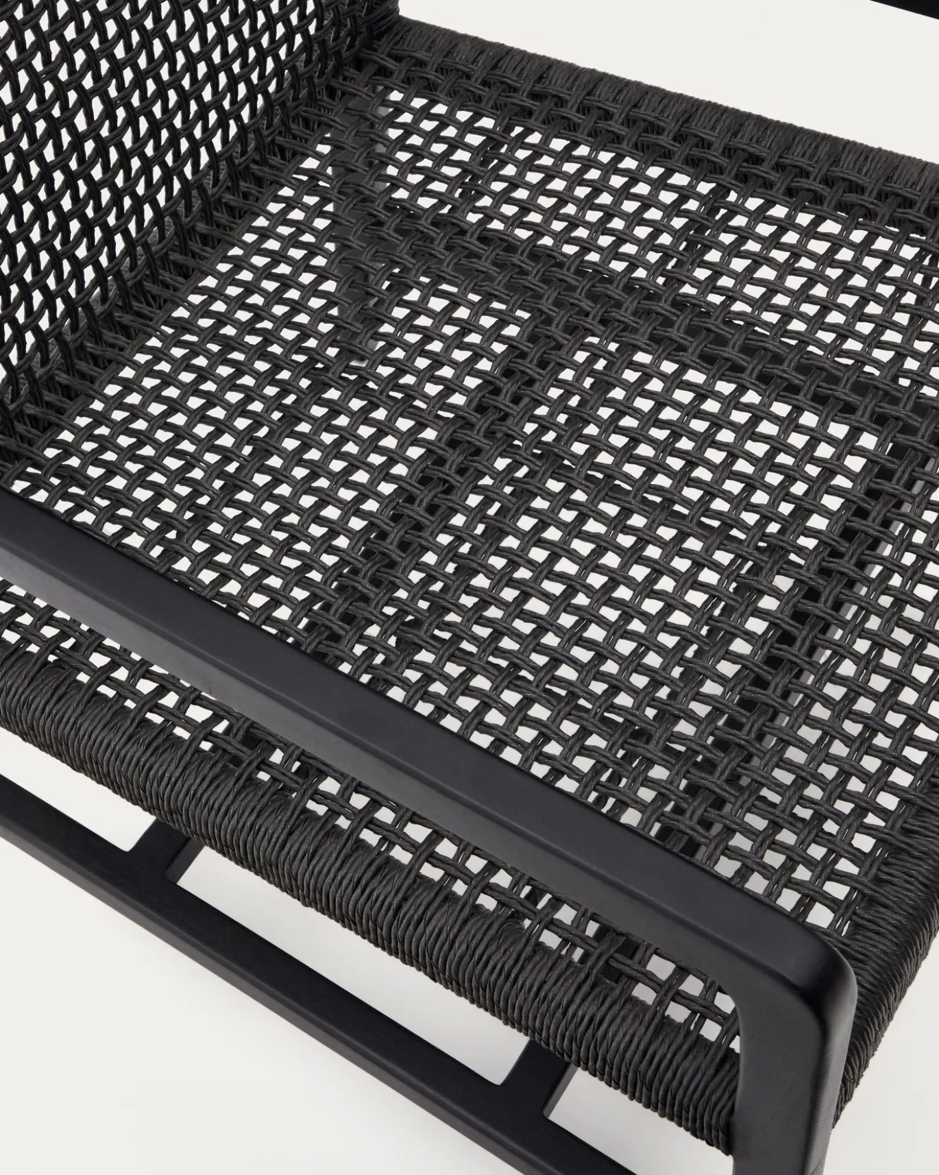 Kave Home Fauteuil Sabolla Massief Teakhout Zwart