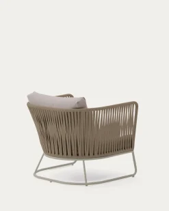 Kave Home Fauteuil Saconca Outdoor Touw Staal Beige