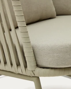 Kave Home Fauteuil Saconca Outdoor Hoge Rugleuning Touw Groen