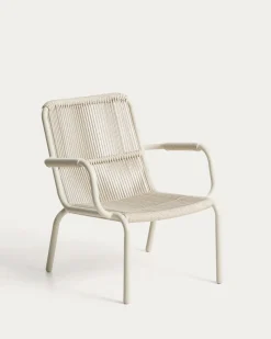 Kave Home Fauteuil Salis Stapelbaar Aluminium Synthetisch Touw Beige