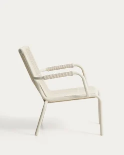 Kave Home Fauteuil Salis Stapelbaar Aluminium Synthetisch Touw Beige