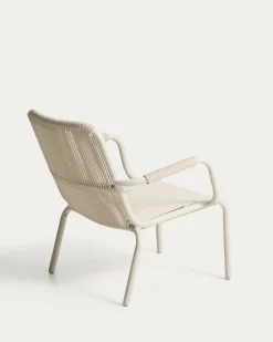 Kave Home Fauteuil Salis Stapelbaar Aluminium Synthetisch Touw Beige