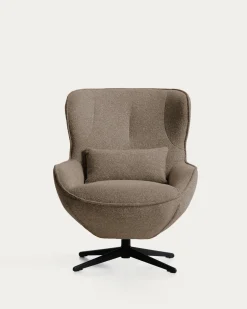 Kave Home Fauteuil Sorile Chenille Bruin