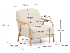 Kave Home Fauteuil Sylo Chenille Beige
