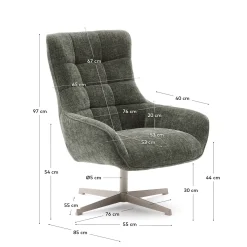 Kave Home Fauteuil Teryl Chenille Groen