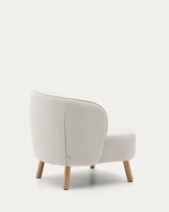 Kave Home Fauteuil Ulit Beige Chenille met Beukenhouten Poten