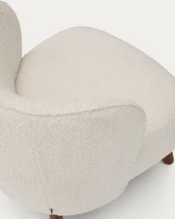 Kave Home Fauteuil Ulit Bouclé Wit