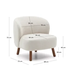 Kave Home Fauteuil Ulit Chenille Beige