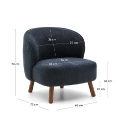 Kave Home Fauteuil Ulit Chenille Grijsblauw