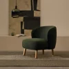 Kave Home Fauteuil Ulit Groen Chenille met Beukenhouten Poten