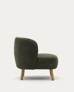 Kave Home Fauteuil Ulit Groen Chenille met Beukenhouten Poten