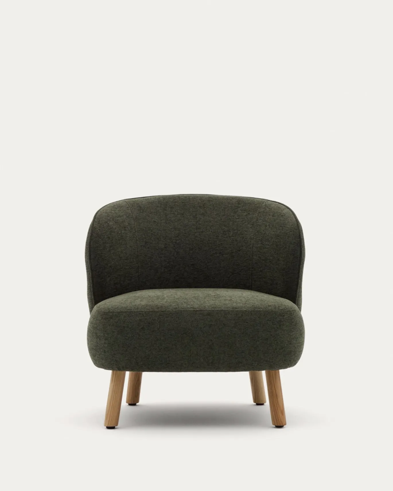 Kave Home Fauteuil Ulit Groen Chenille met Beukenhouten Poten