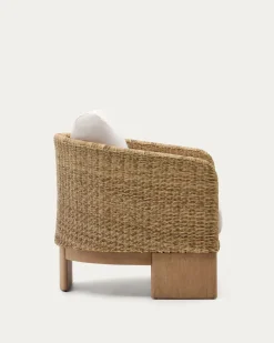 Kave Home Fauteuil Xoriguer Rotan en Massief Eucalyptushout