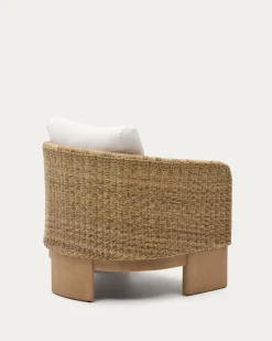 Kave Home Fauteuil Xoriguer Rotan en Massief Eucalyptushout