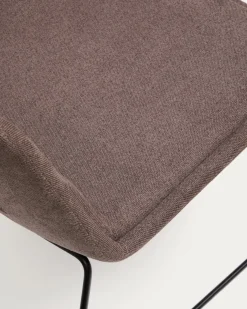 Kave Home Fauteuil Zahara Bruin en Staal met Zwarte Afwerking